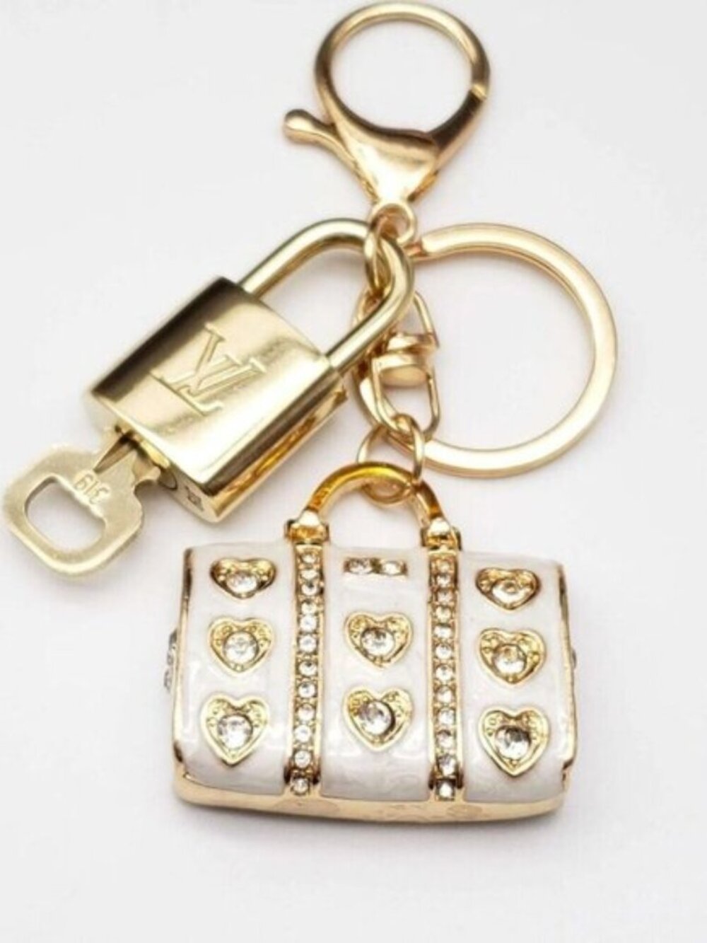 Authentic Louis Vuitton Gold Lock 🔒 Keychain Bag Charm LV - Picture 5 of 8